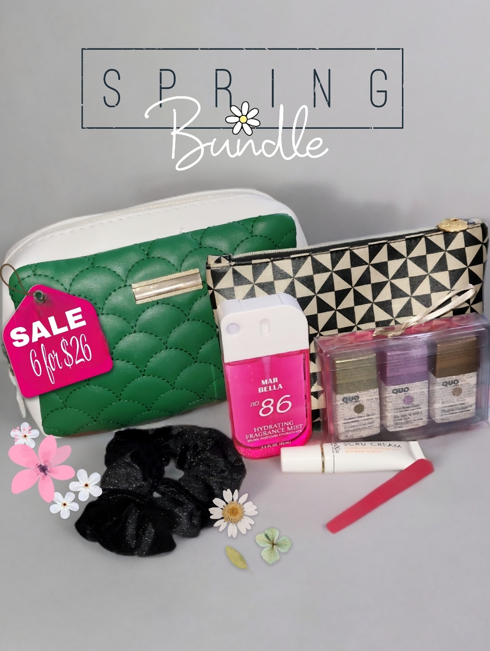 6 Piece Spring Bundle Cosmetics Accessories Purses And Bags New